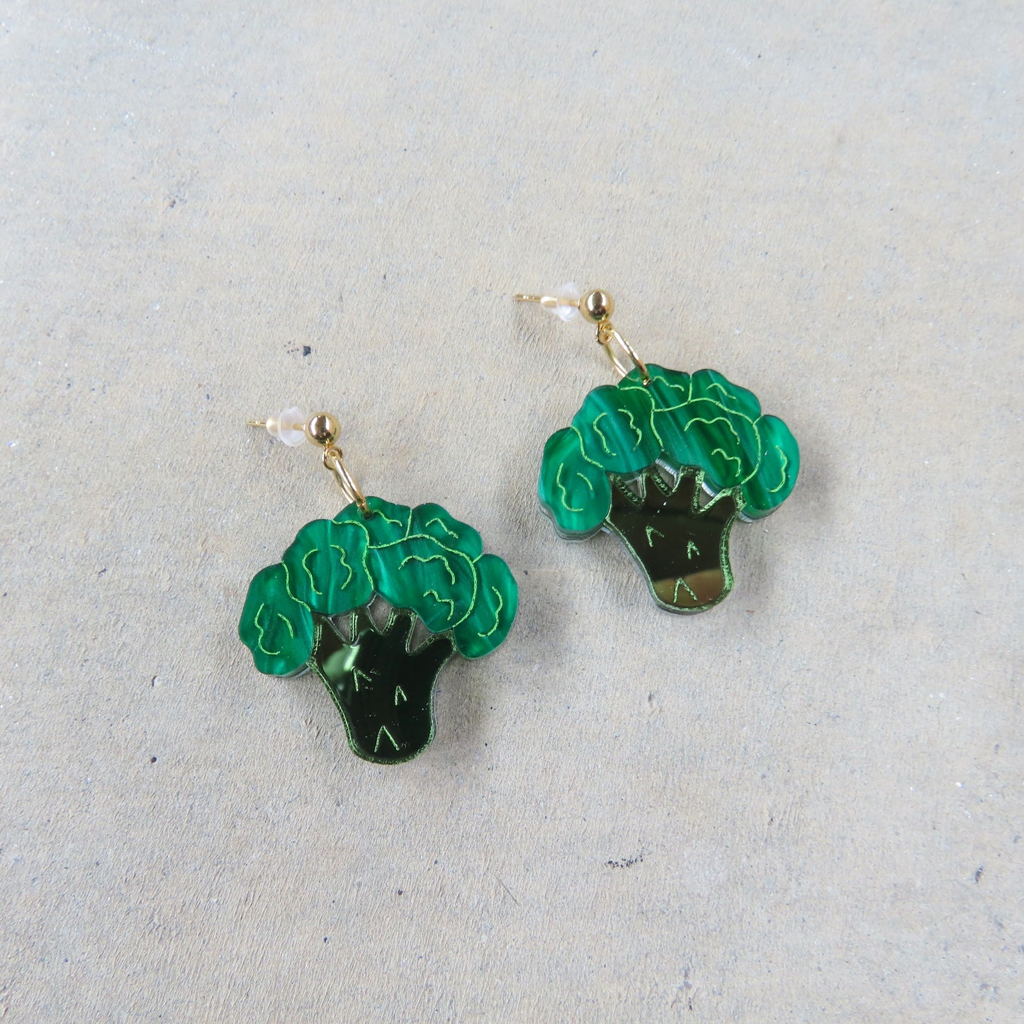 Mini Broccoli Acrylic Earrings