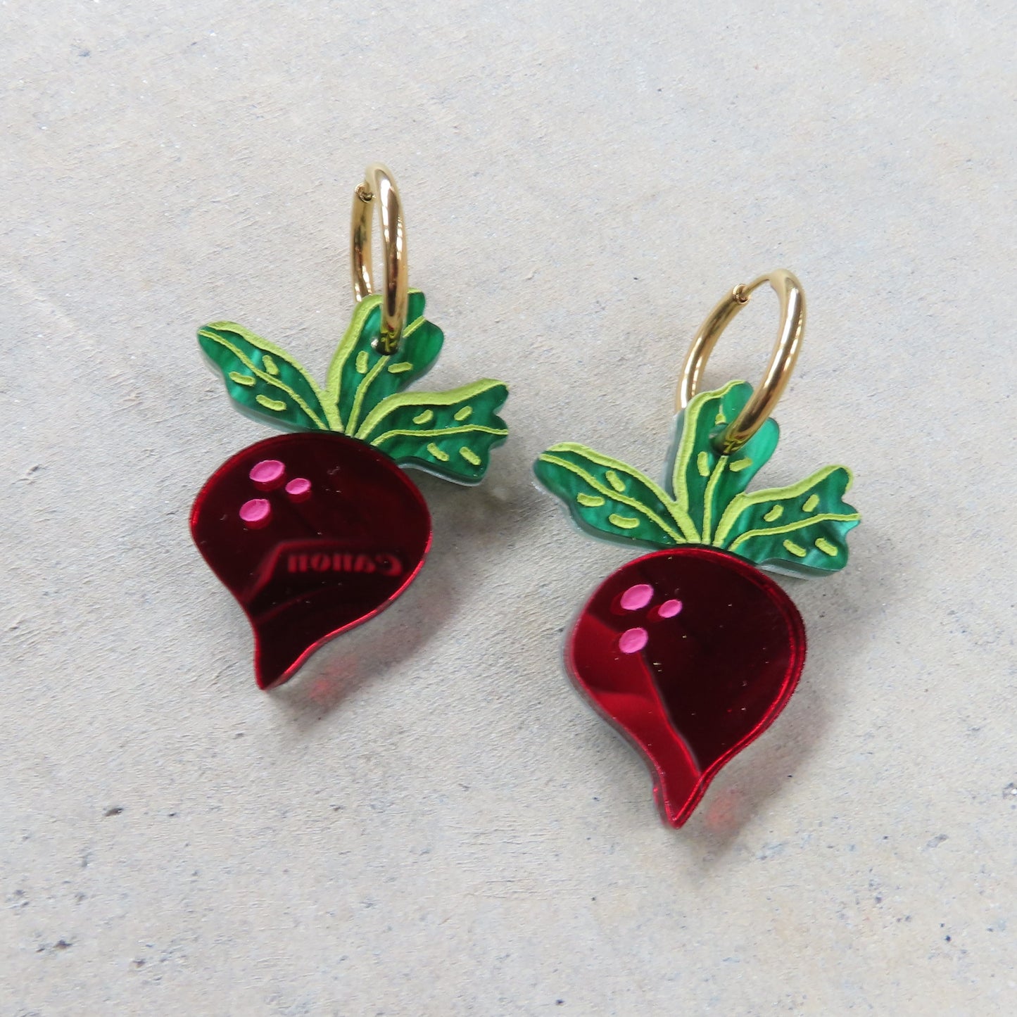 Just Beet It Acrylic Earrings