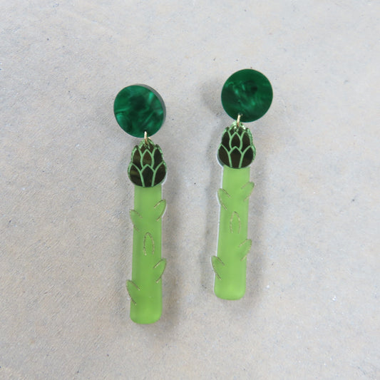 Asparagus Acrylic Earrings