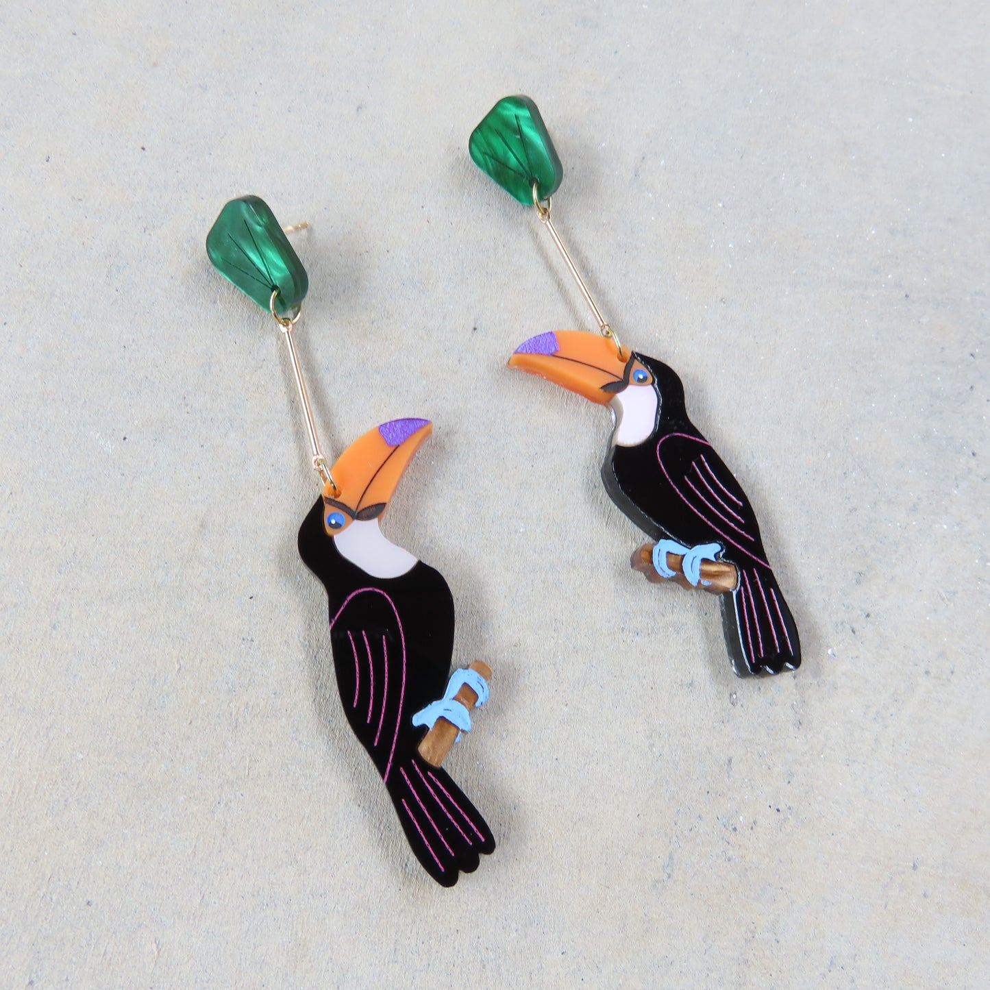 Toucans Acrylic Earrings
