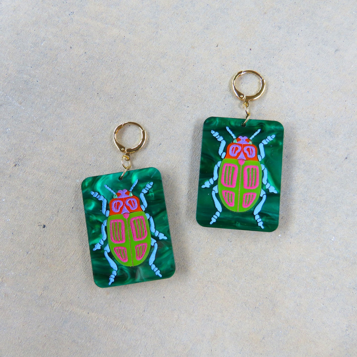 Big Beetles Acrylic Earrings