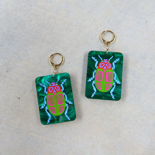 Big Beetles Acrylic Earrings