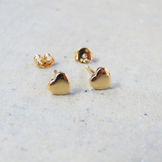 Abstract Studs: Gold Hearts