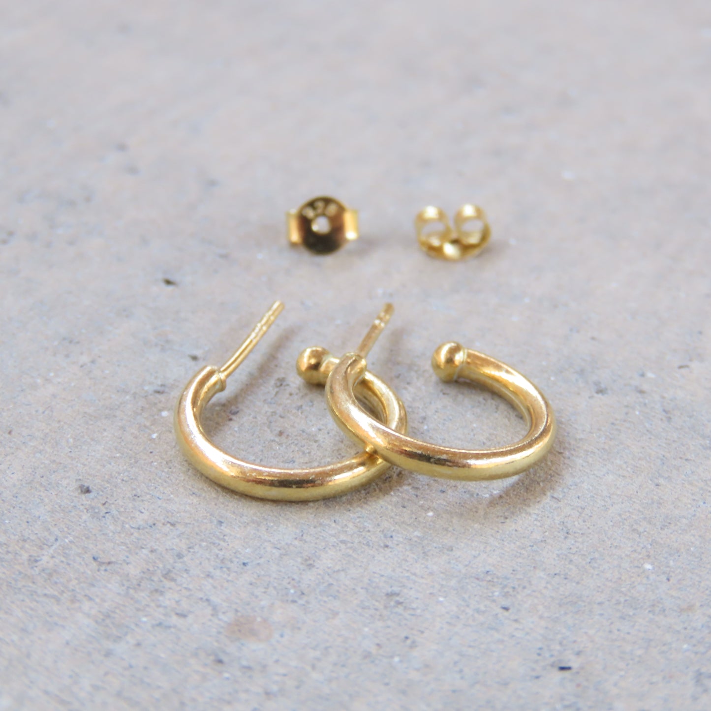 Abstract Studs: Gold Hoops