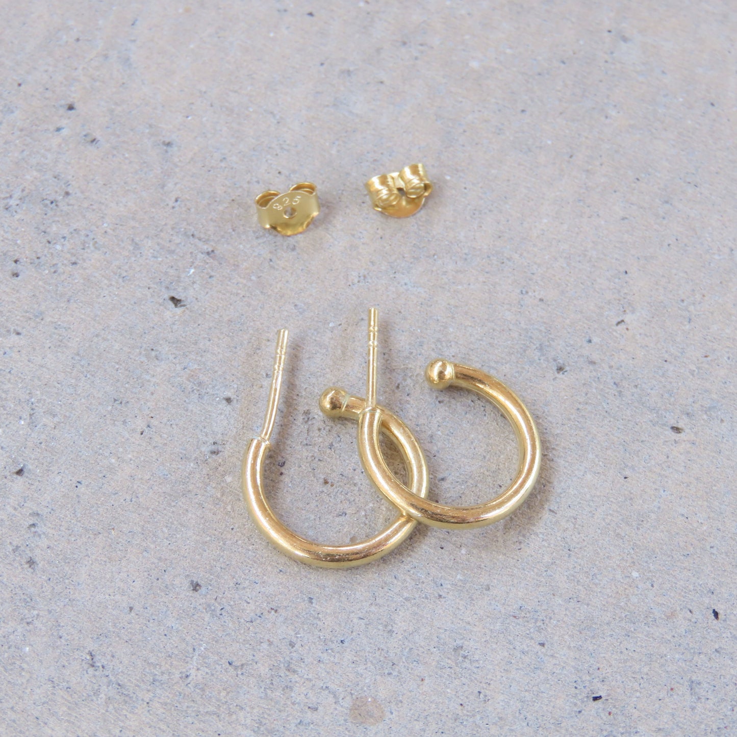 Abstract Studs: Gold Hoops