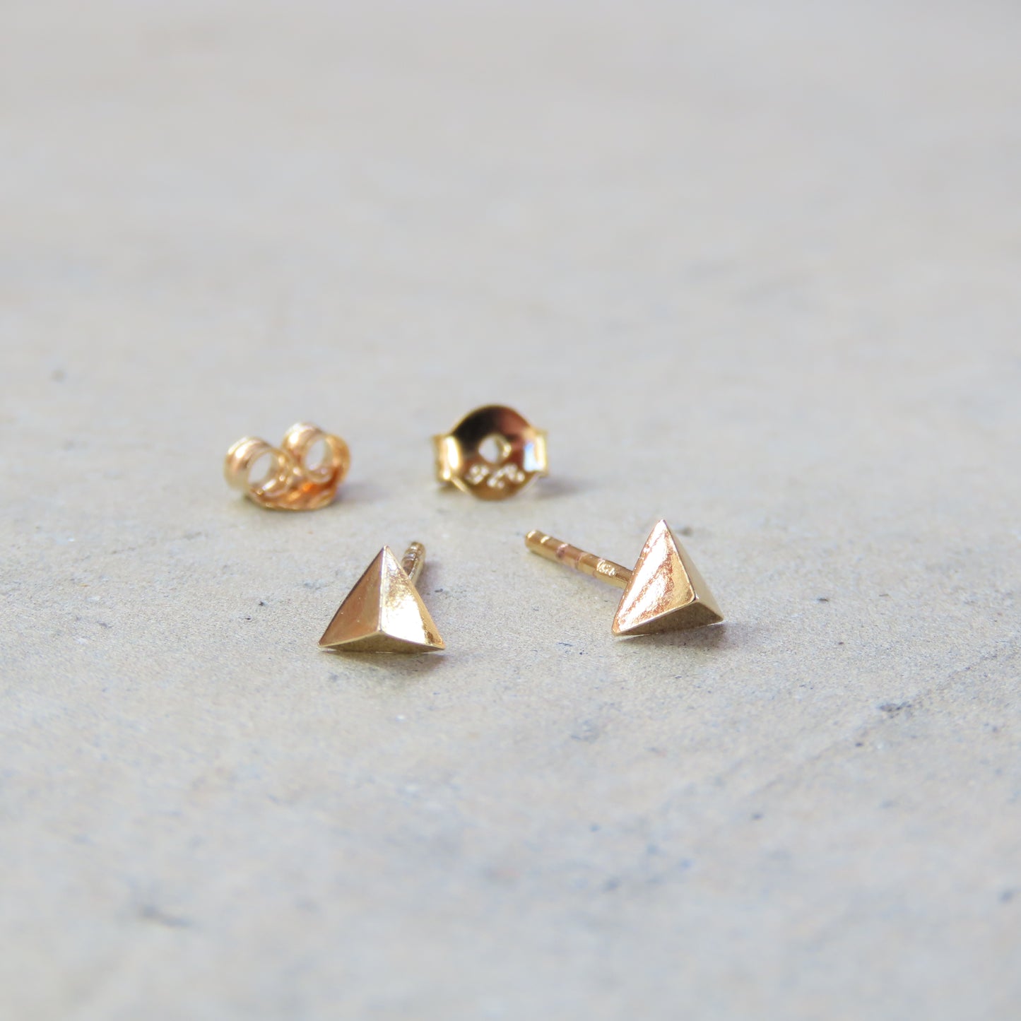 Abstract Studs: Gold Pyramids