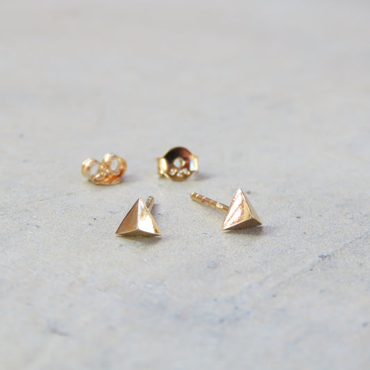 Abstract Studs: Gold Pyramids