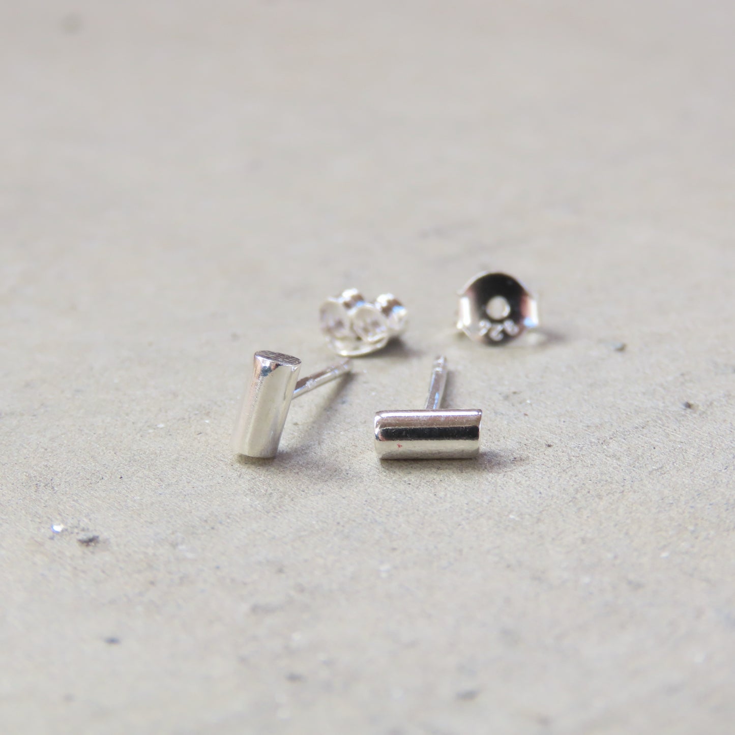 Abstract Studs: Silver Bars