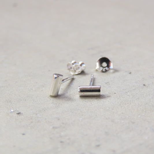 Abstract Studs: Silver Bars