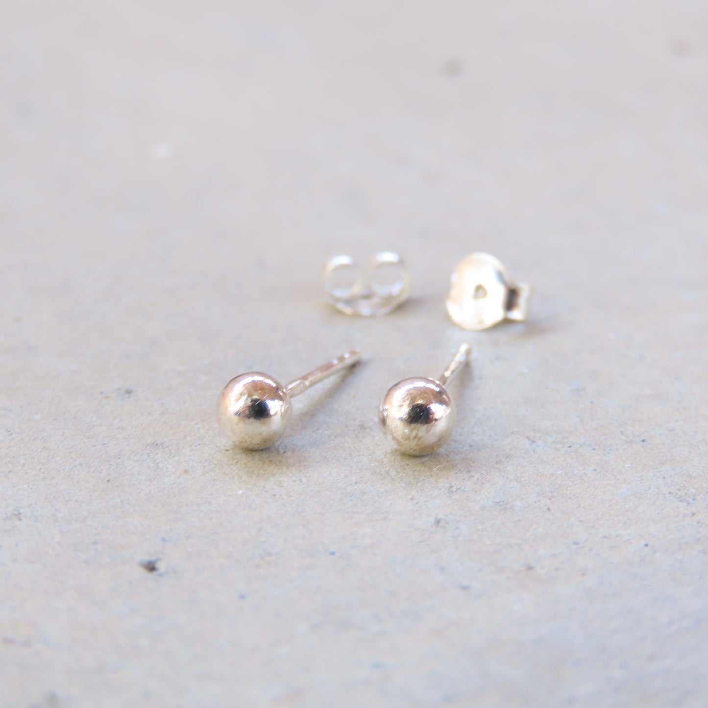 Abstract Studs: Silver Orbs