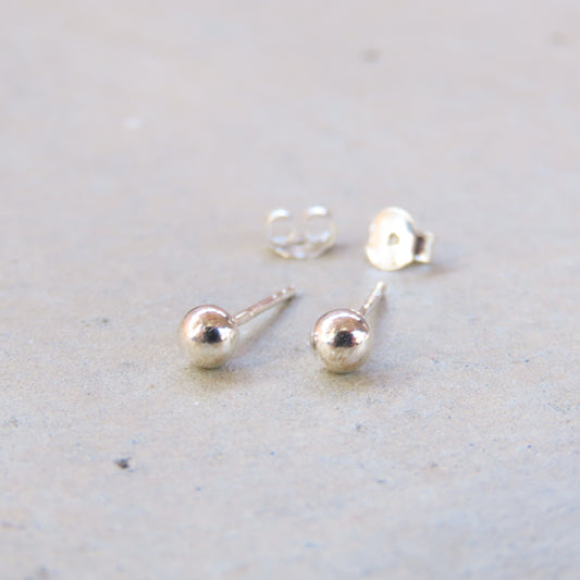 Abstract Studs: Silver Orbs