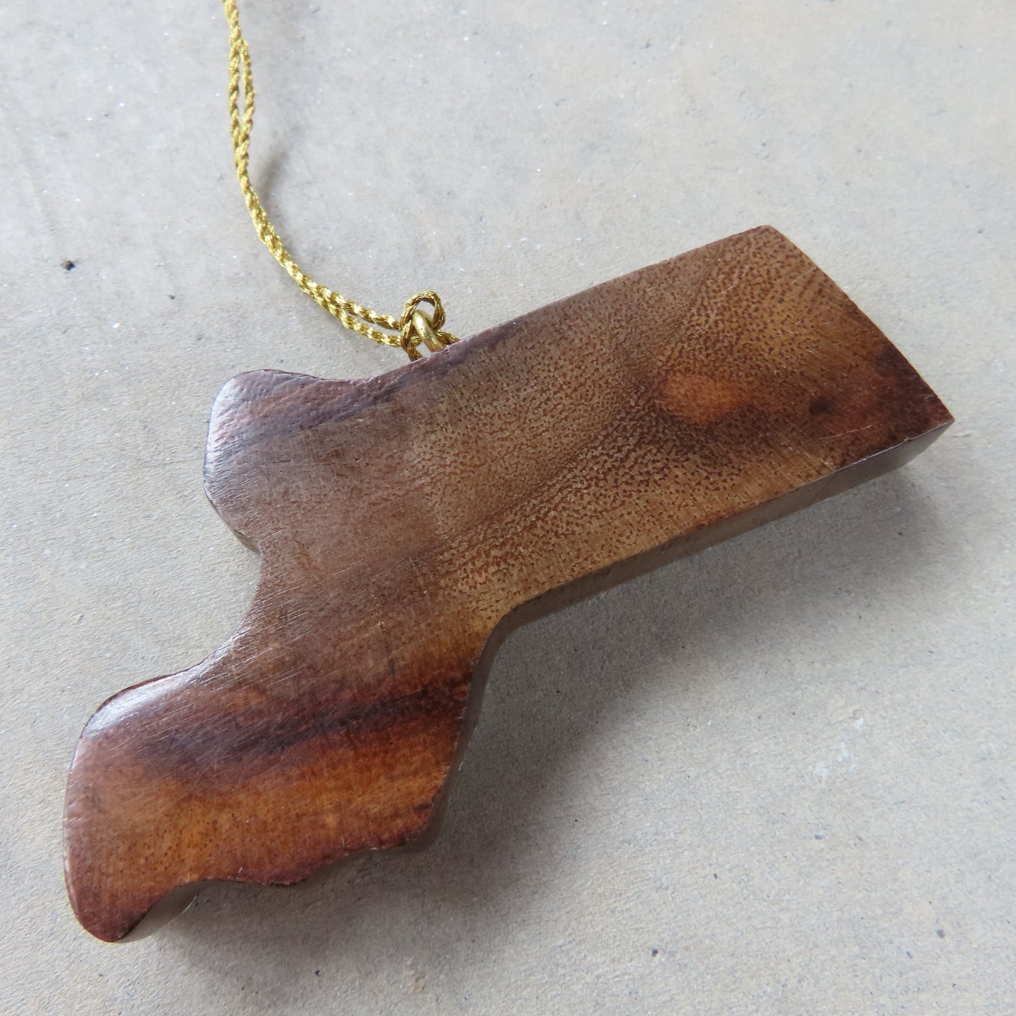 Wooden Holiday Ornament: Massachusetts State