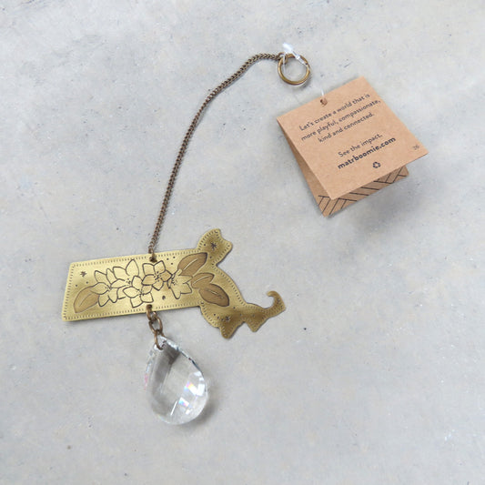 Suncatcher: Massachusetts With Engraved Mayflowers