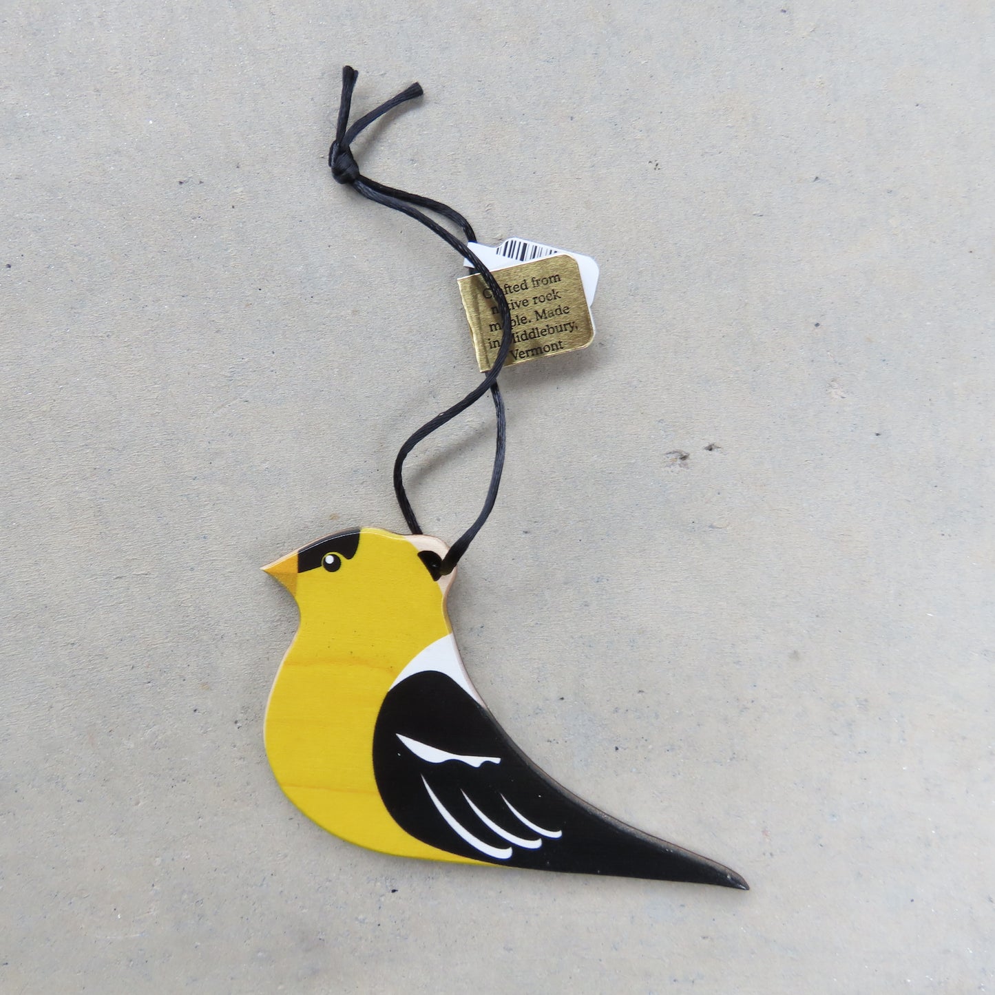 Wooden Holiday Ornament: Goldfinch
