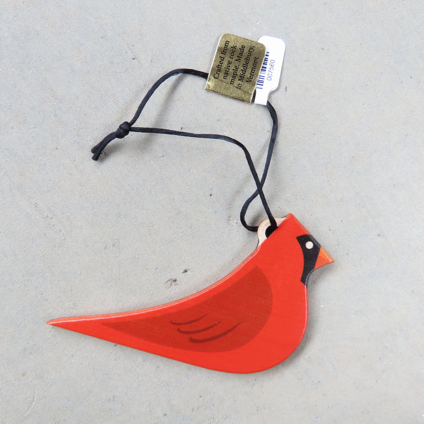 Wooden Holiday Ornament: Cardinal