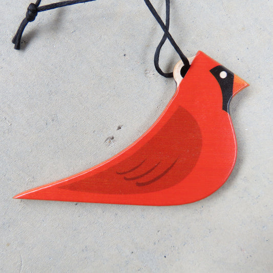 Wooden Holiday Ornament: Cardinal