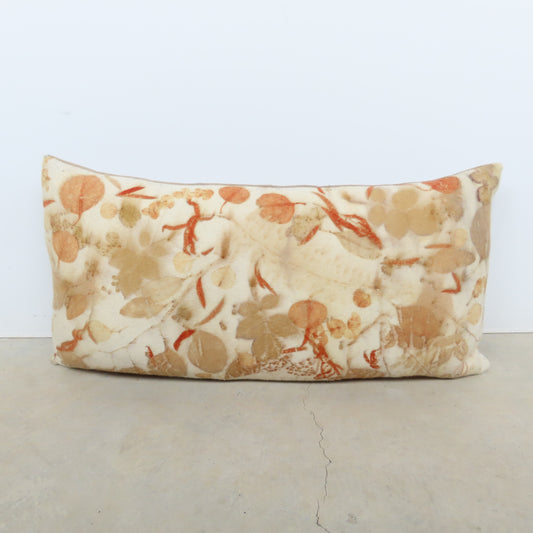 Eco Printed Wool Throw Cushion: Rectangle 1