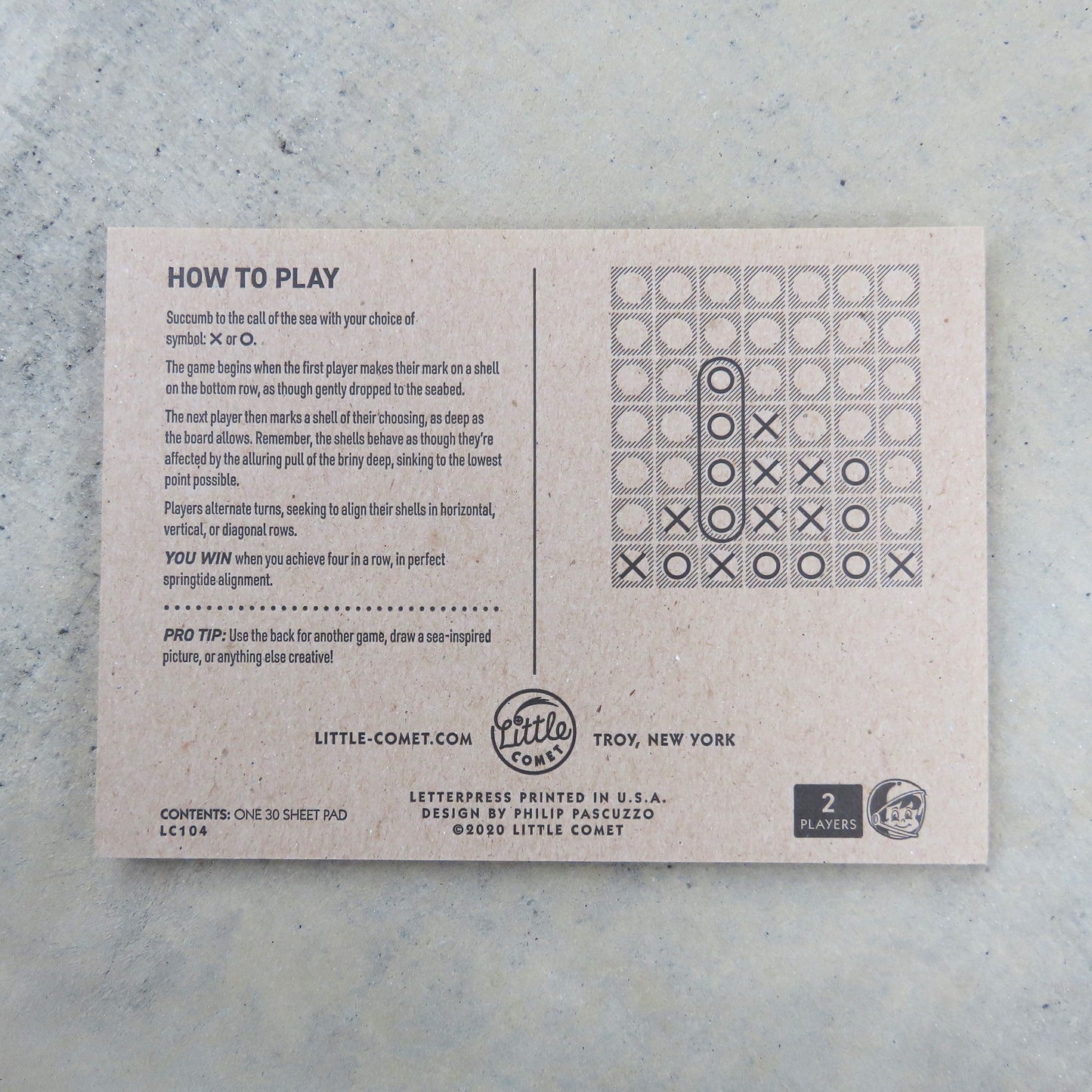 Letterpress Paper Game: Captain's Mistress