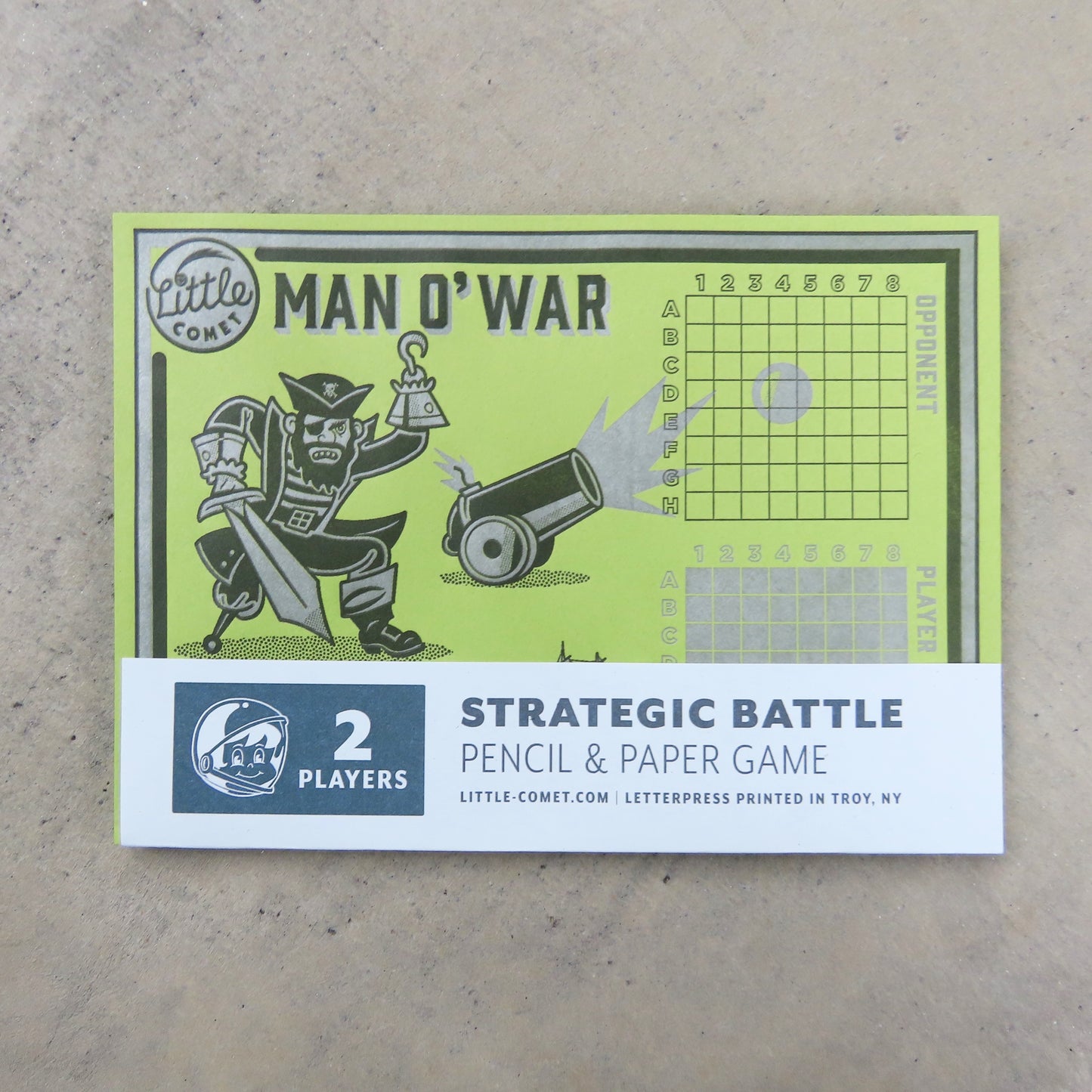 Letterpress Paper Game: Man O' War