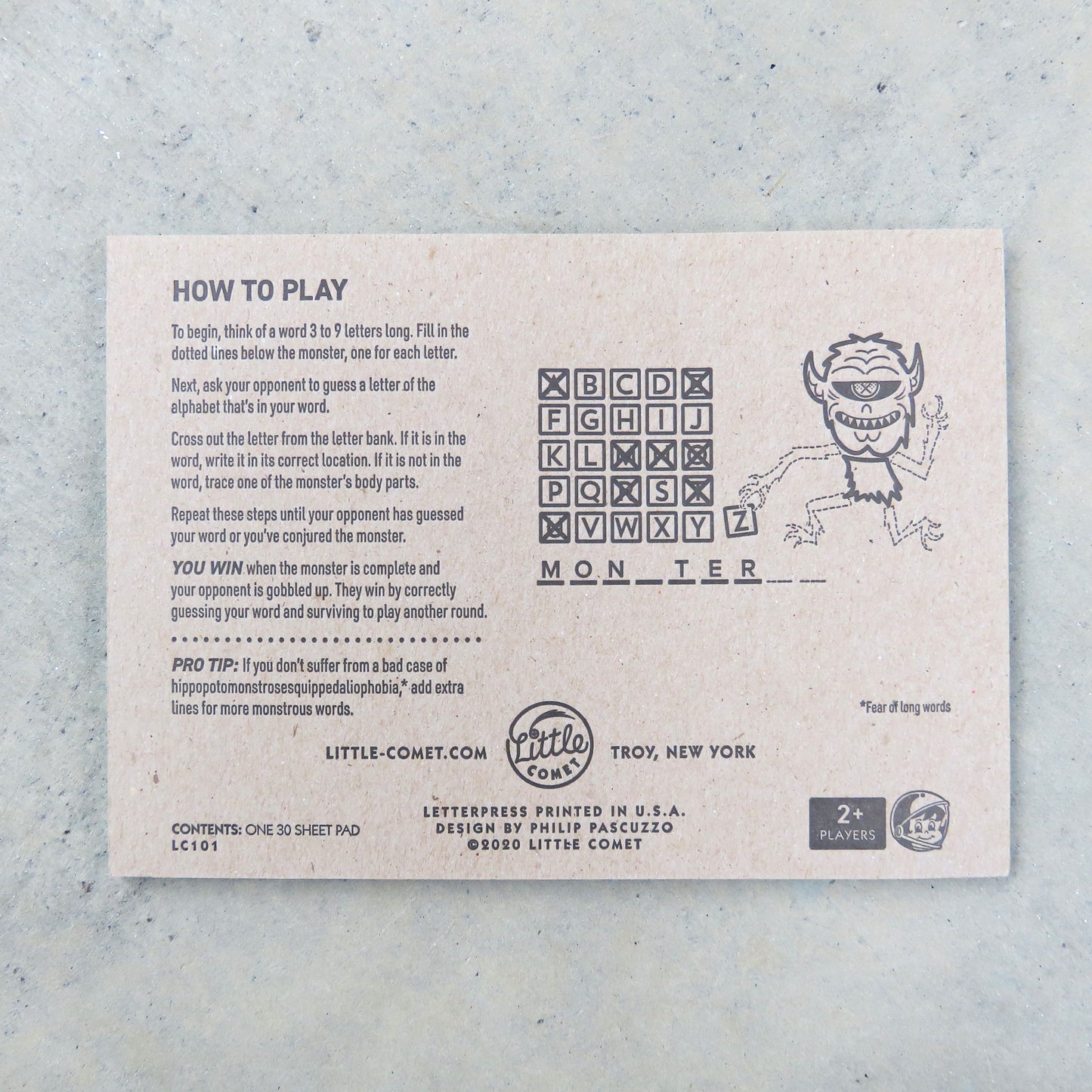 Letterpress Paper Game: Hangman