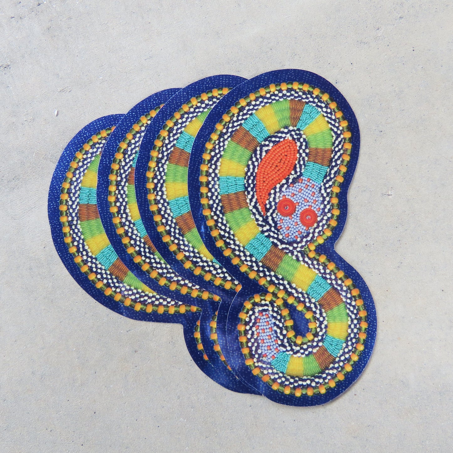 Jeffrey Gibson Sticker: Blue Snake