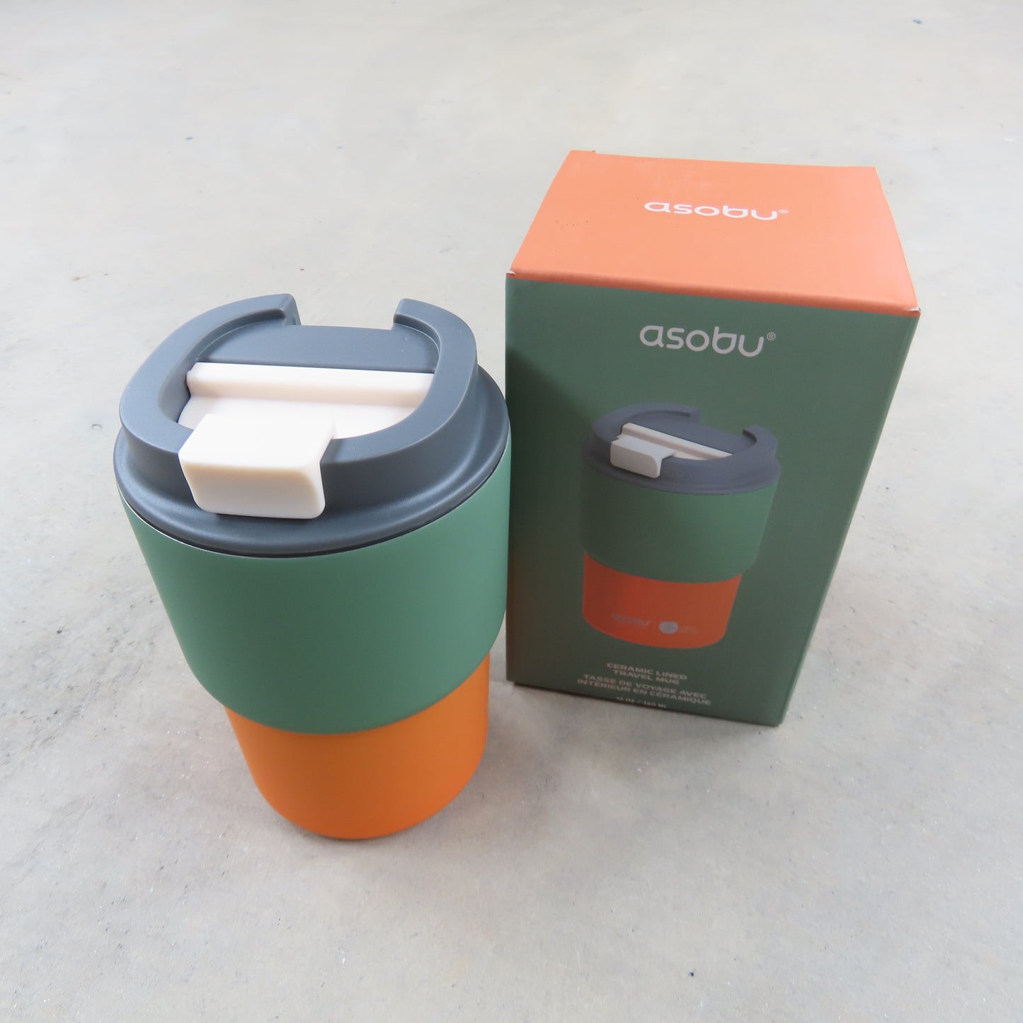 12oz Travel Mug: Pastel Green Two Tone