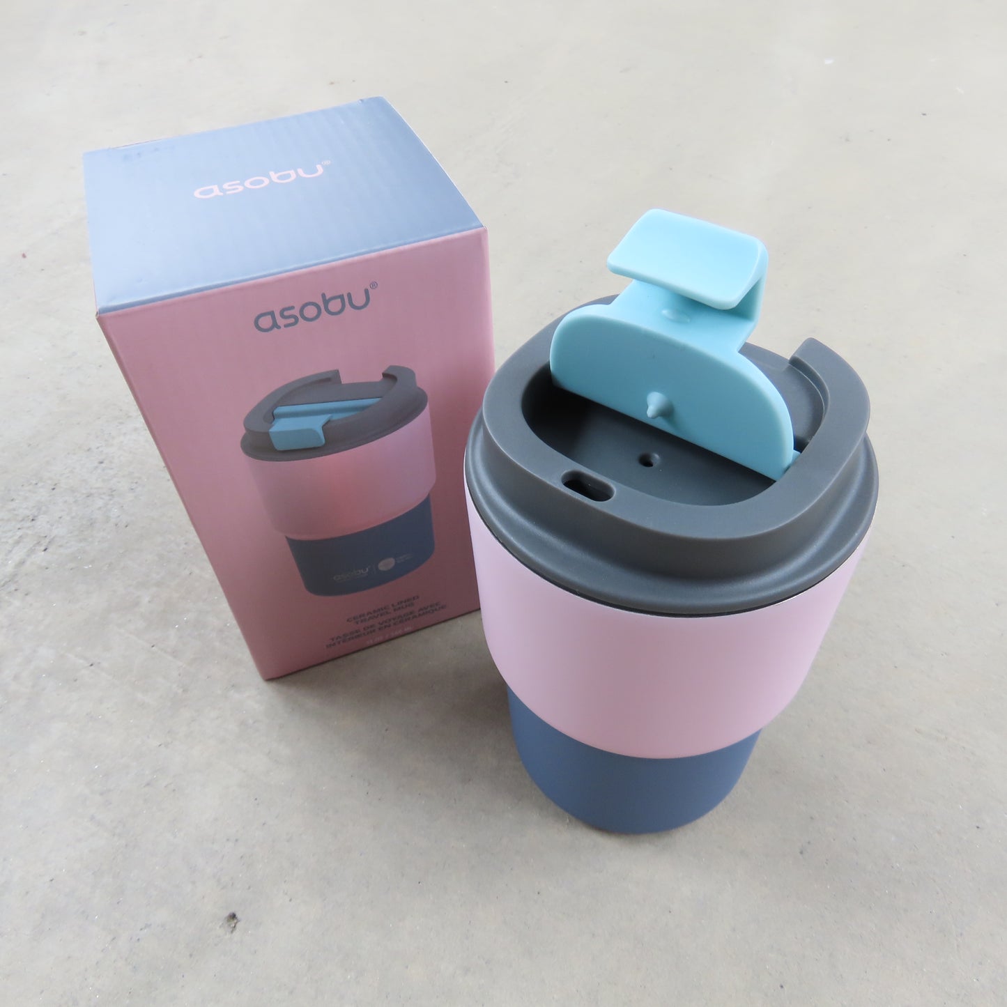 12oz Travel Mug: Pastel Pink Two Tone