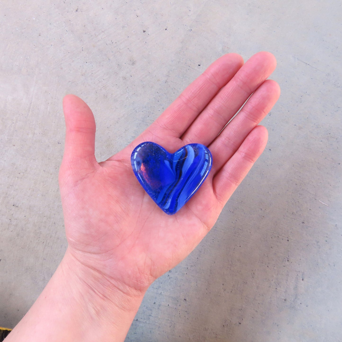 Mini Fused Glass Heart: Royal Blue