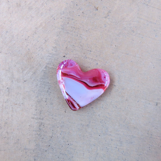Mini Fused Glass Heart: Pink