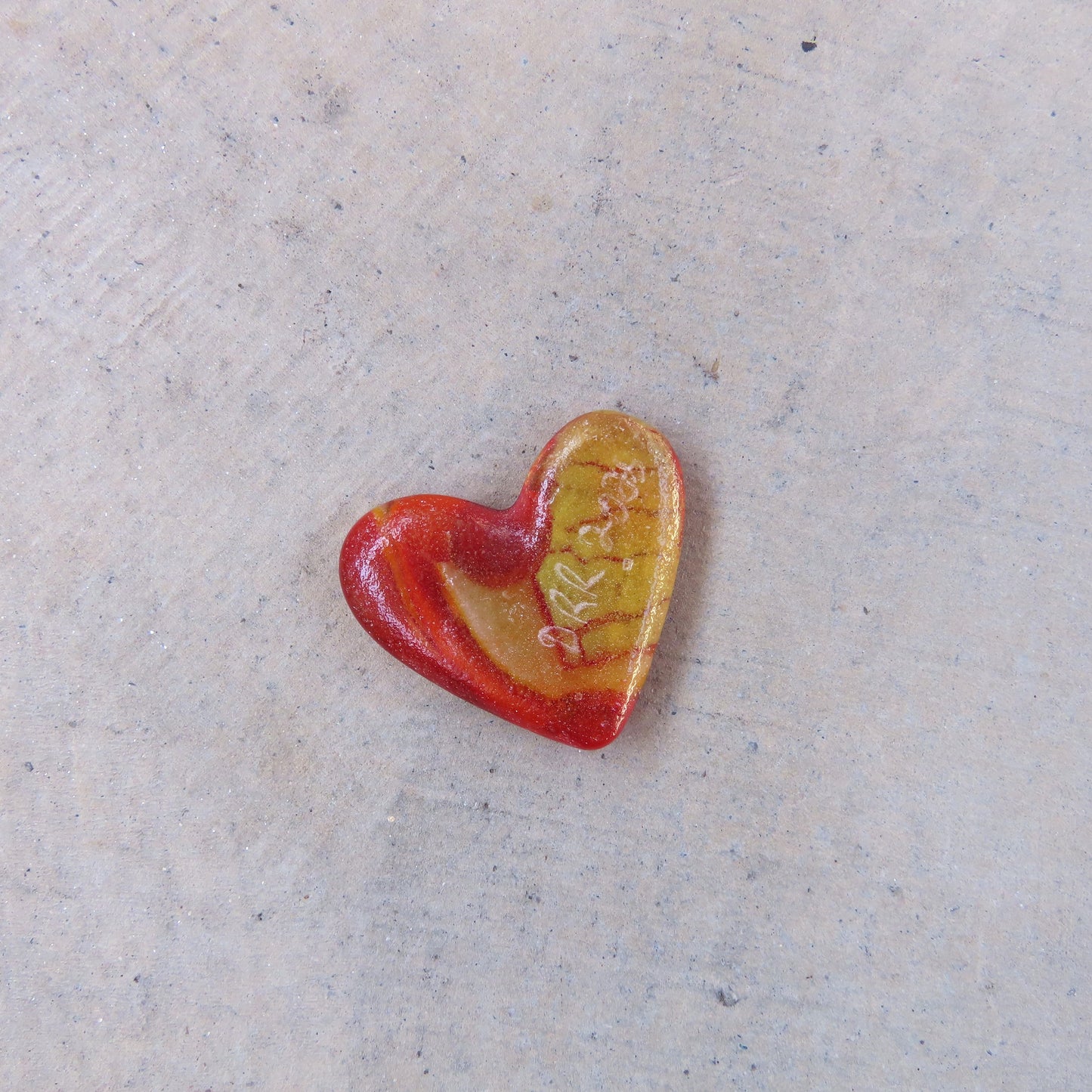 Mini Fused Glass Heart: Red