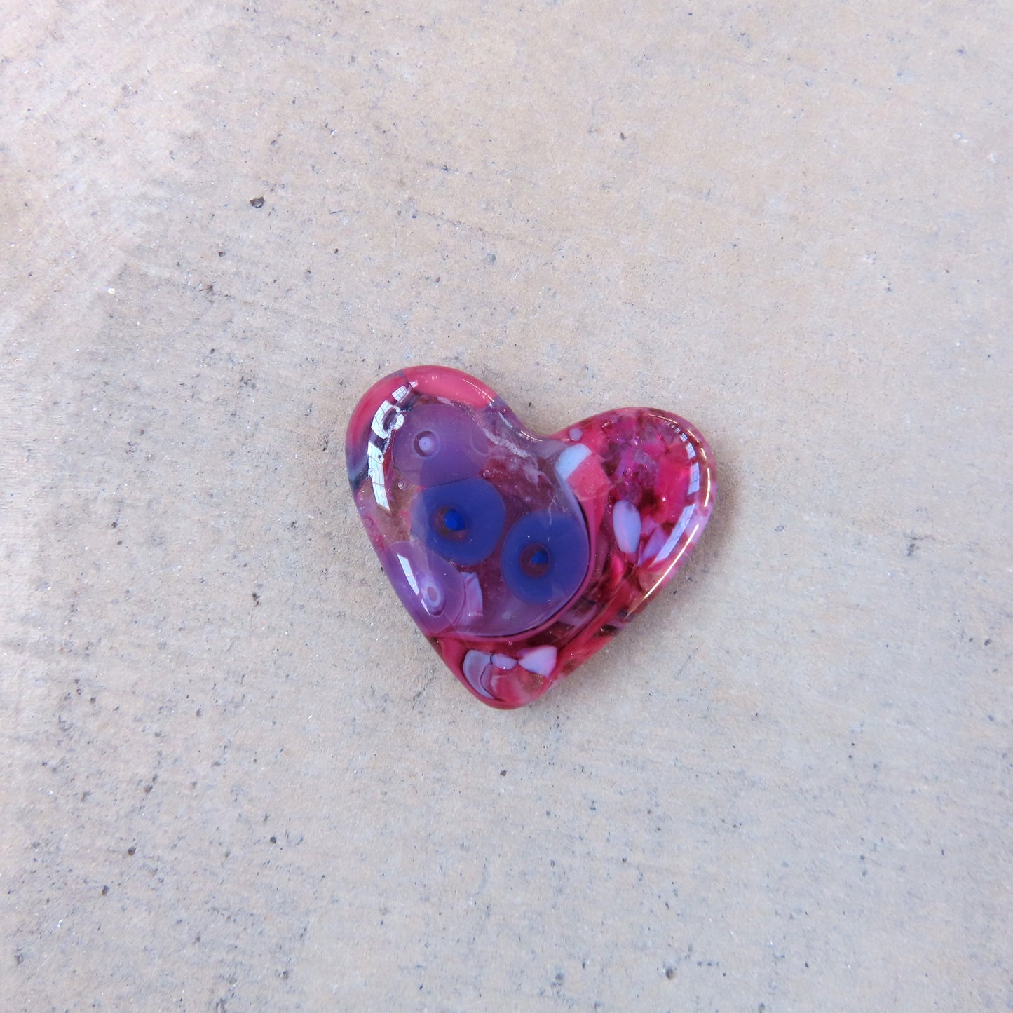 Mini Fused Glass Heart: Violet
