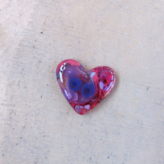 Mini Fused Glass Heart: Violet