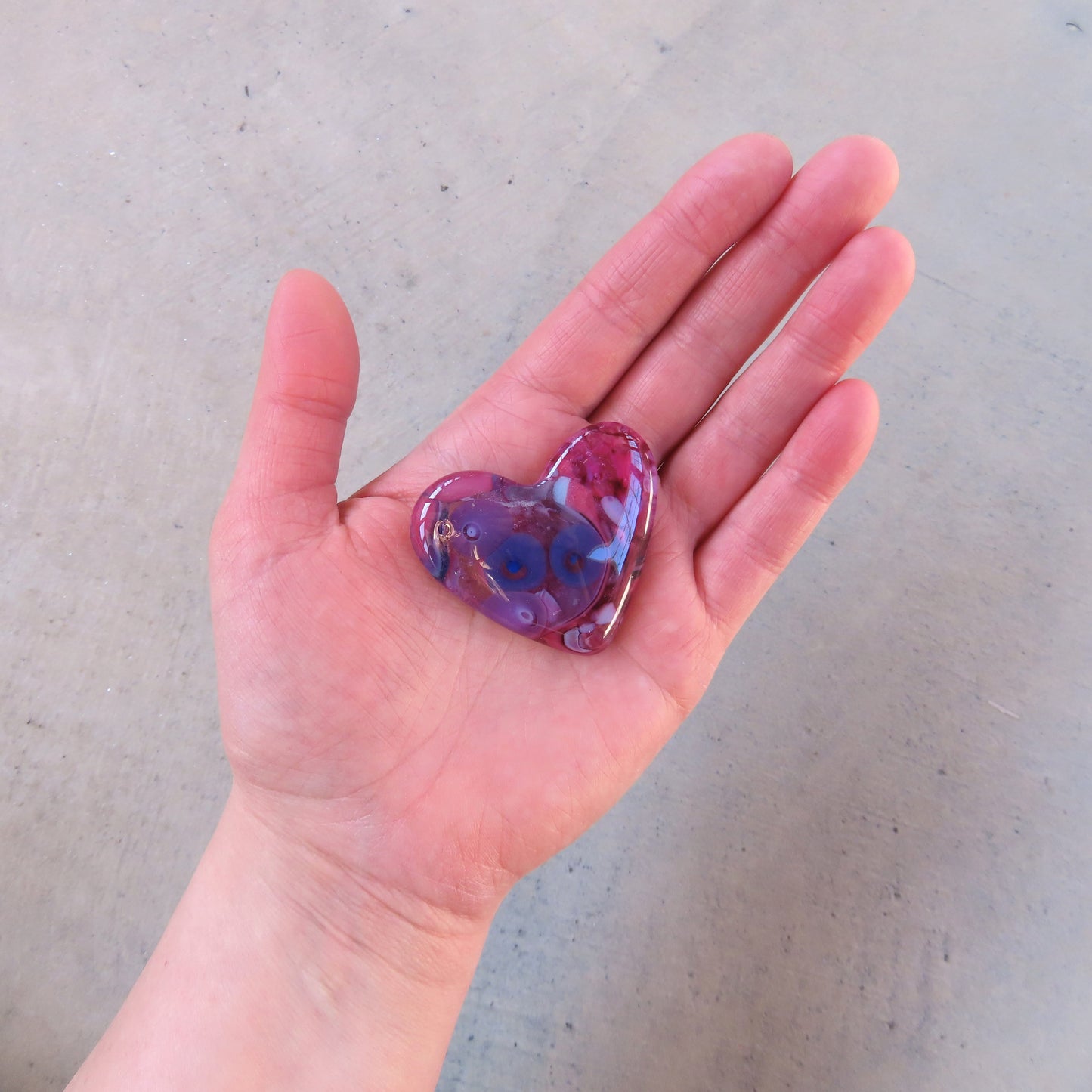 Mini Fused Glass Heart: Violet