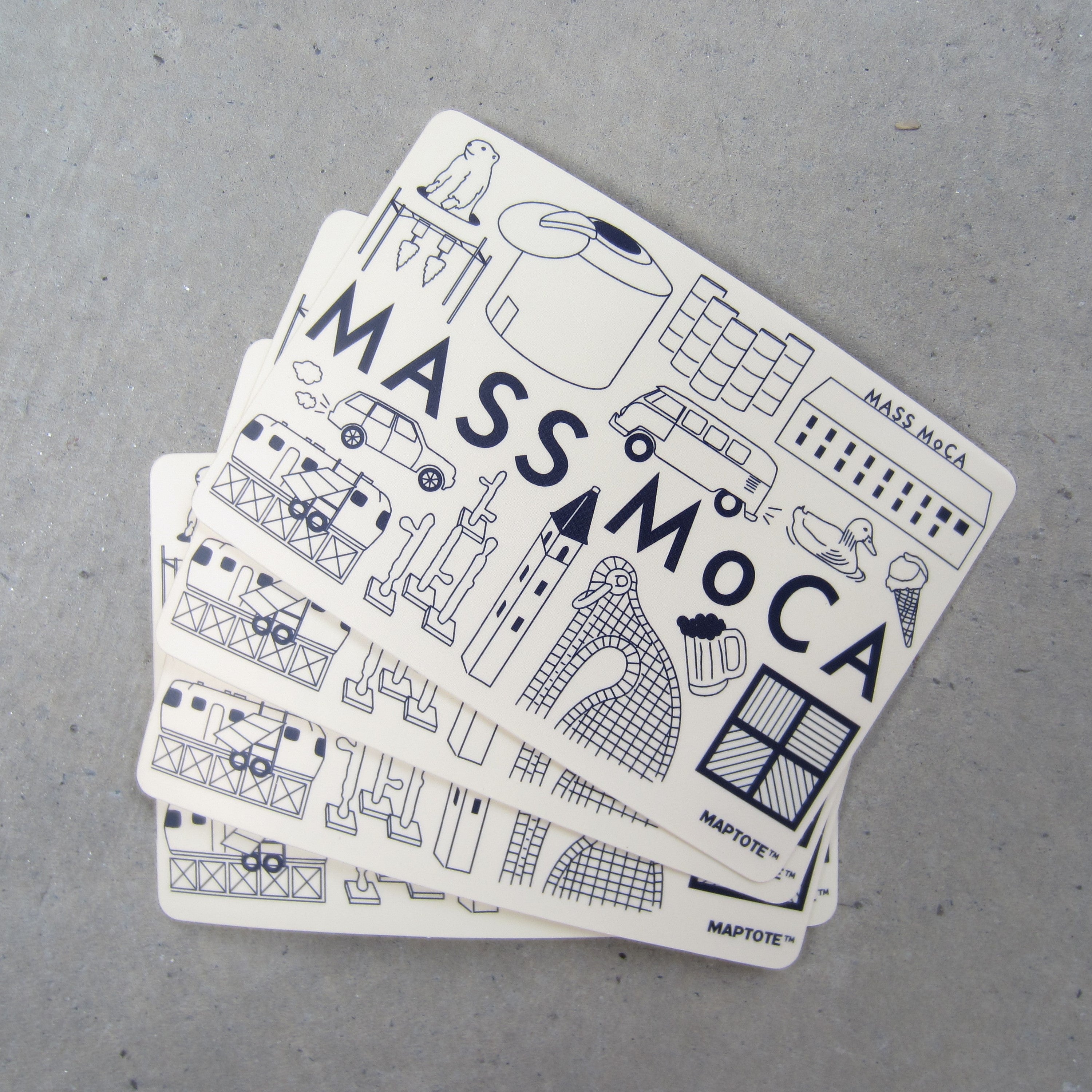 MASS MoCA Sticker: Cream Museum Icons