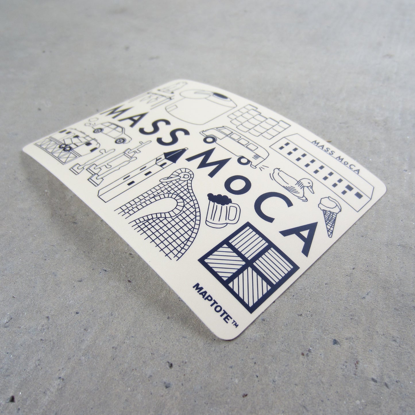 MASS MoCA Sticker: Cream Museum Icons