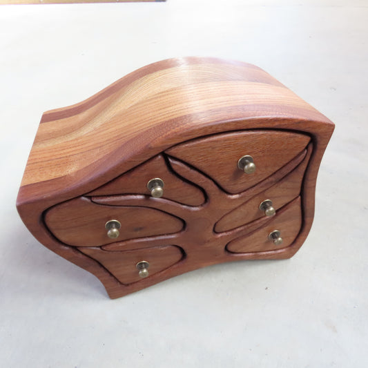Tree Shaped Jewelry Box: Walnut and English Elm