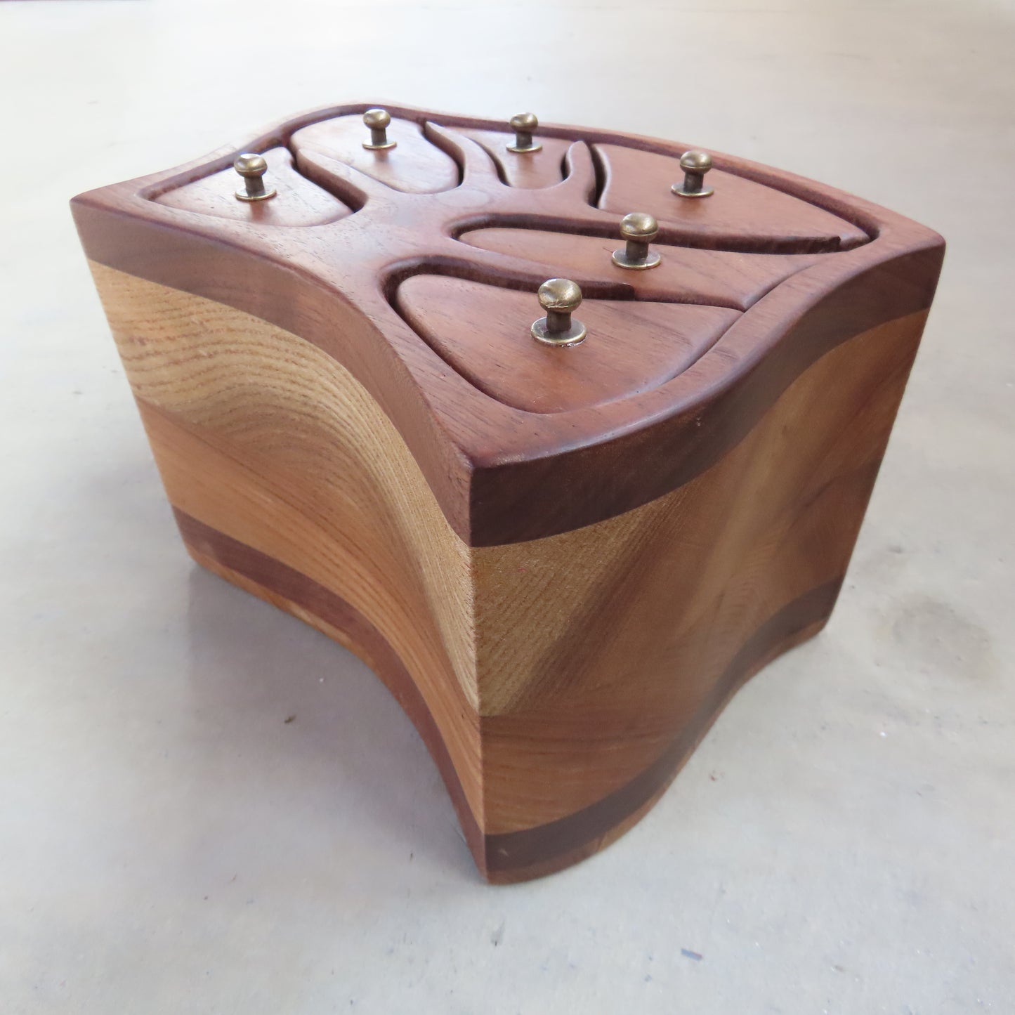 Tree Shaped Jewelry Box: Walnut and English Elm