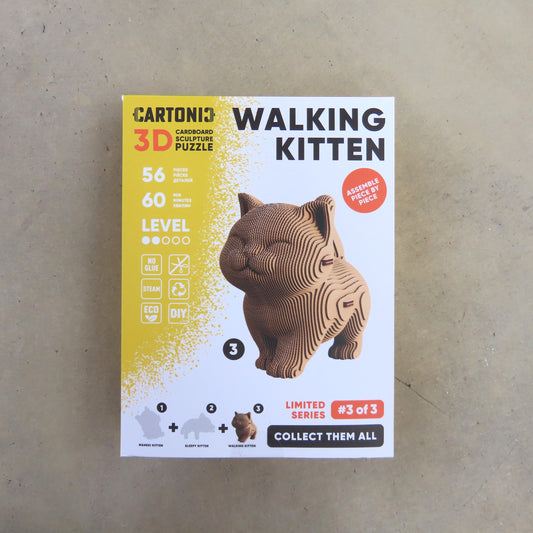 Walking Kitten Cartonic 3D Cardboard Puzzle