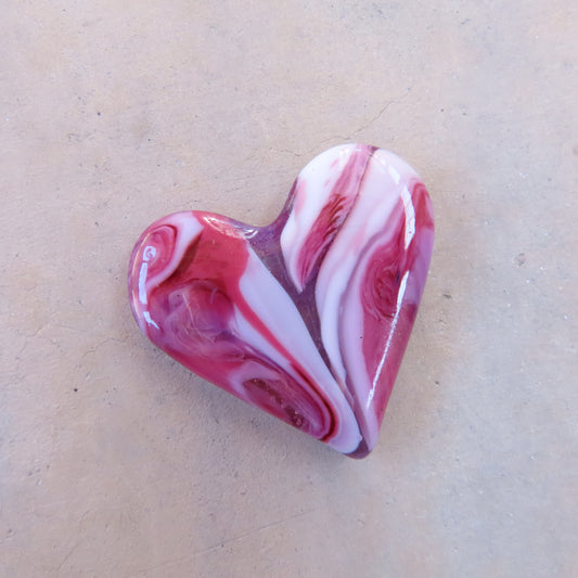 Fused Glass Heart: Pink