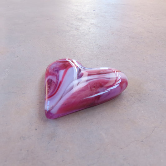 Fused Glass Heart: Pink