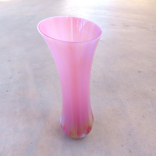 Fused Glass Vase: Large Pink Cell Pattern