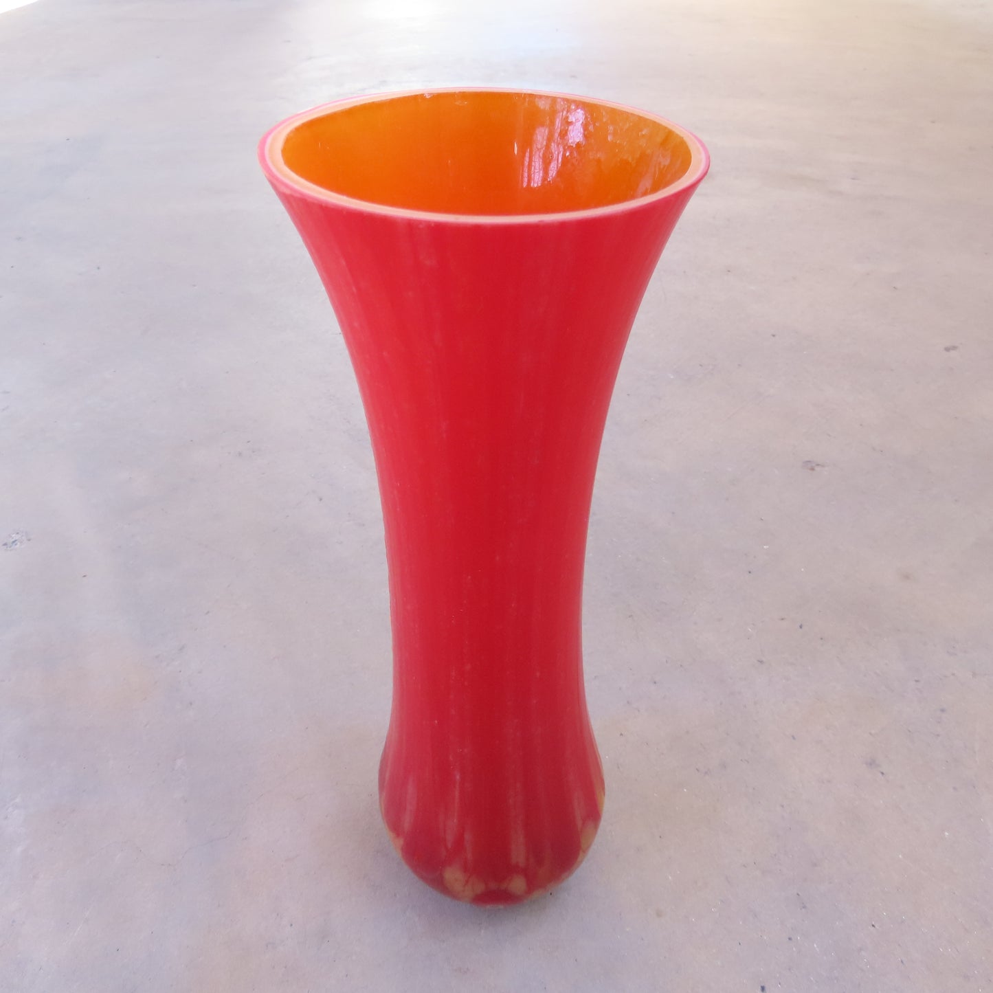 Fused Glass Vase: Large Red Cell Pattern