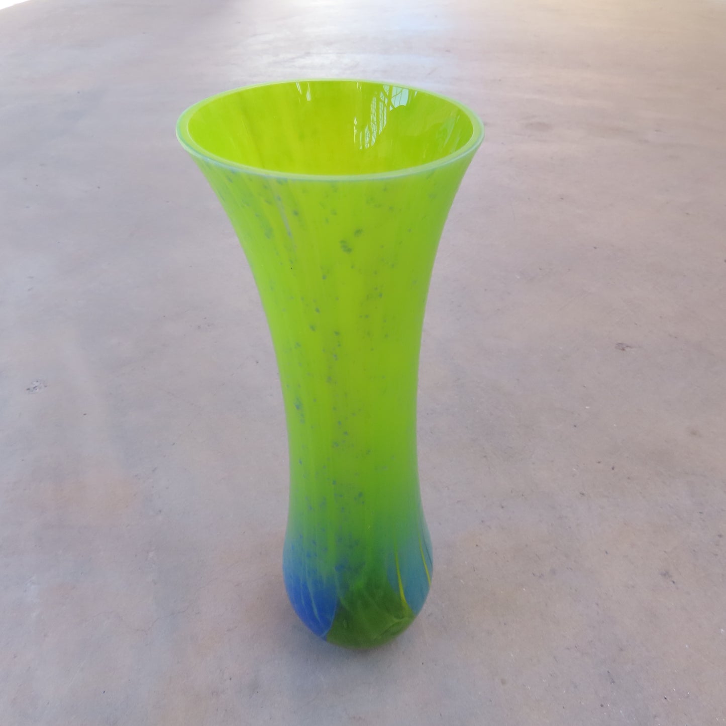 Fused Glass Vase: Large Blue and Green Scale Pattern