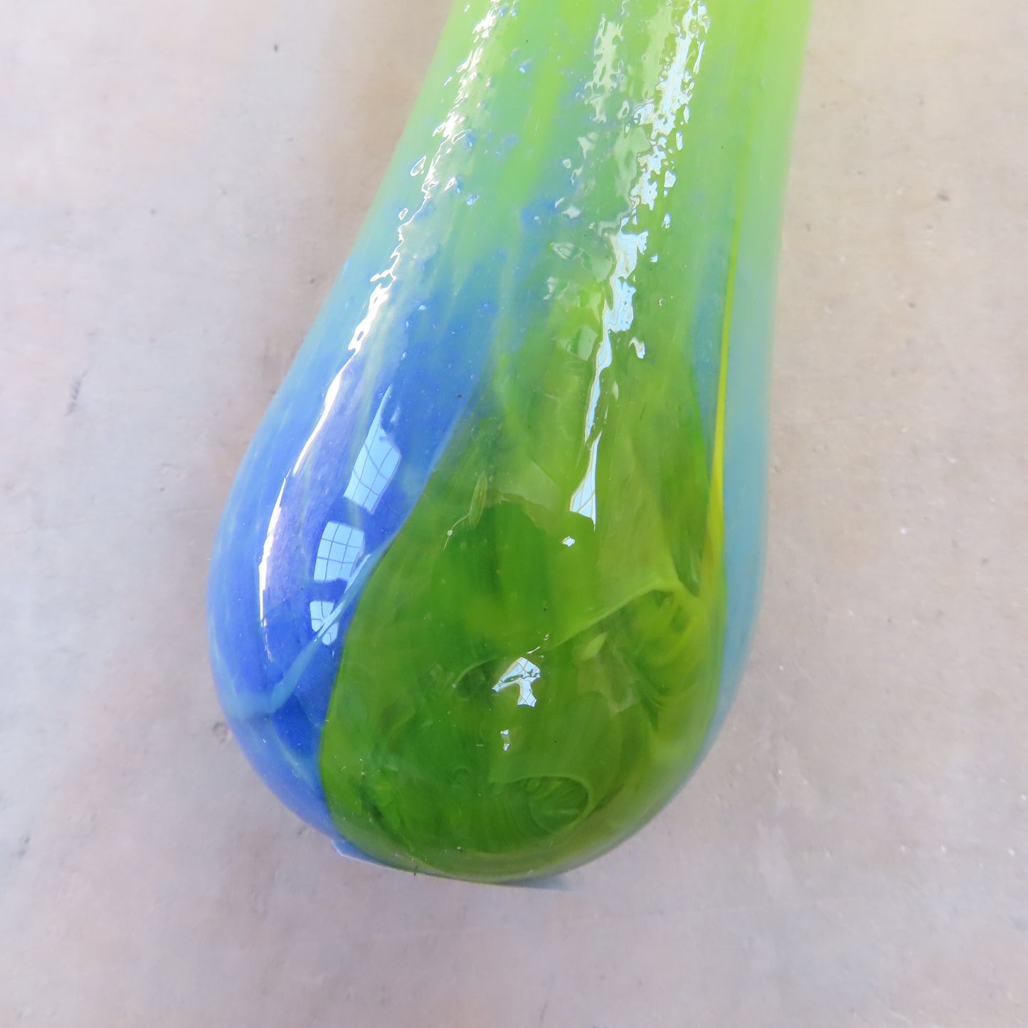 Fused Glass Vase: Large Blue and Green Scale Pattern