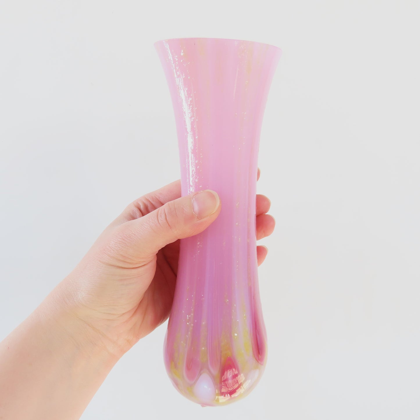 Fused Glass Vase: Large Pink Cell Pattern