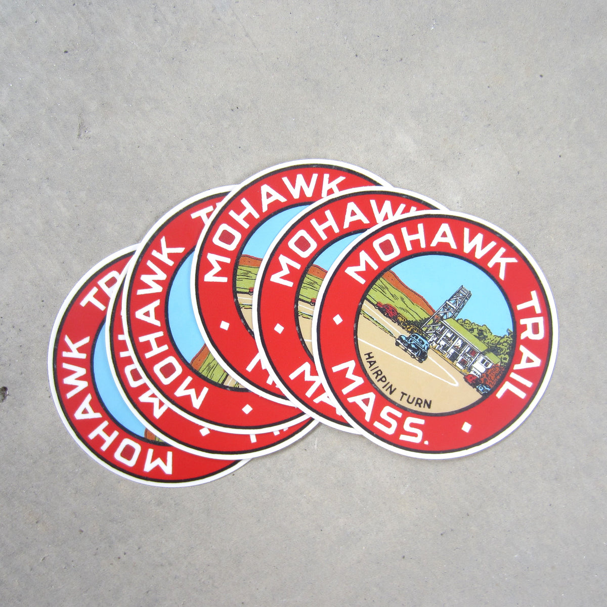 Mohawk Sticker The Mohawk Trail Round Sticker – MASS MoCA