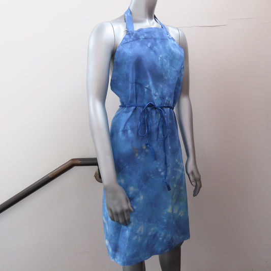 Upcycled Apron: Dark Blue Tie Dye