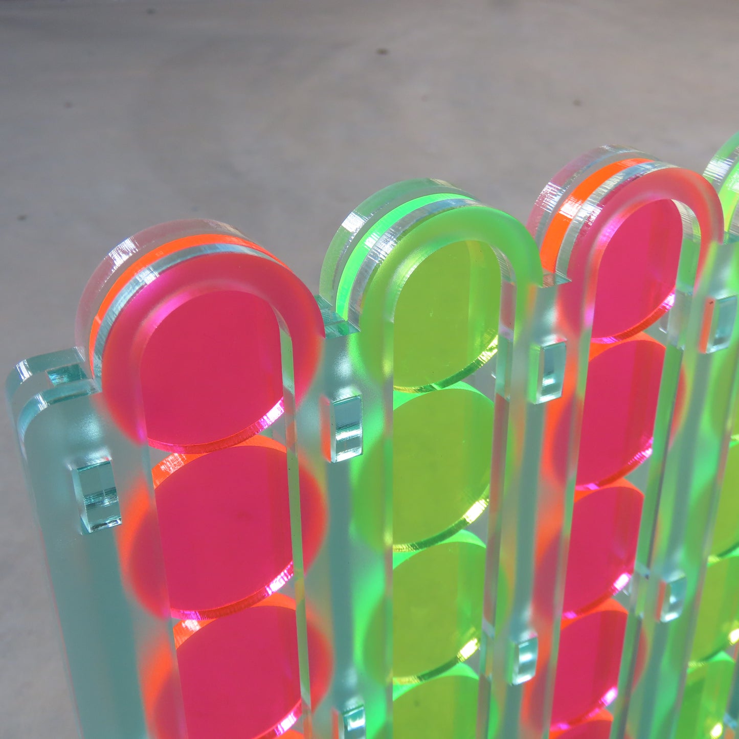 Acrylic Four In A Row Game: Pink and Yellow