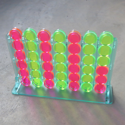 Acrylic Four In A Row Game: Pink and Yellow