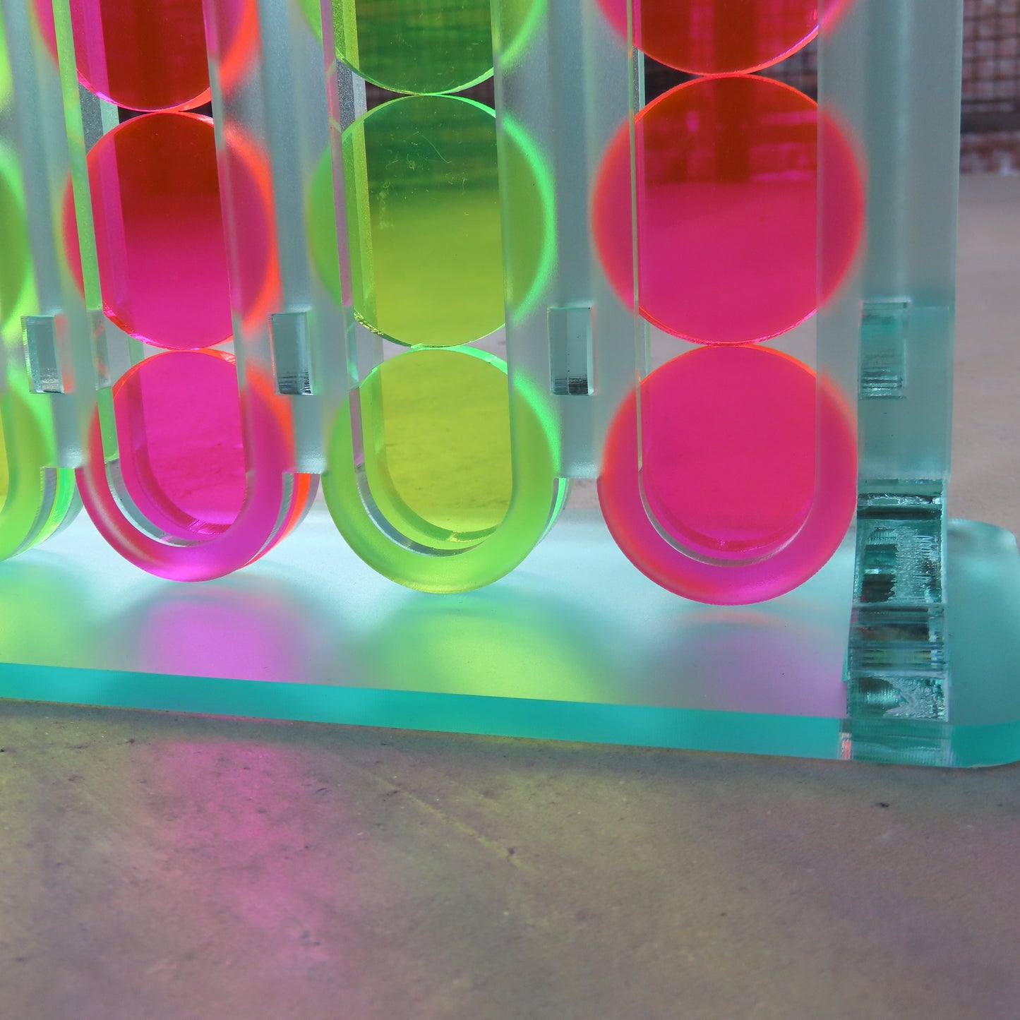 Acrylic Four In A Row Game: Pink and Yellow